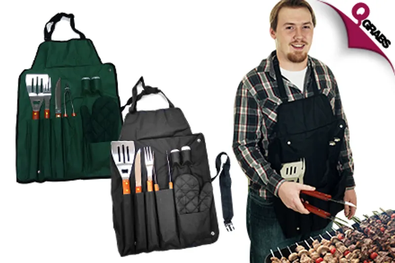 From QR49 Become a Grill Master with a BBQ Apron 7-Piece Tools Set! (Up to QR198 Value)